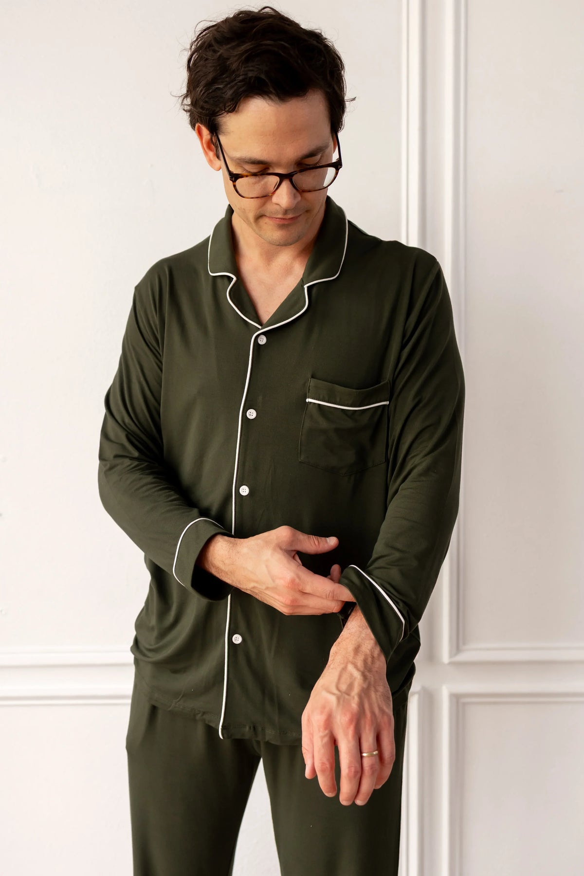 Men's Long Sleeve Pajama Set in Fir
