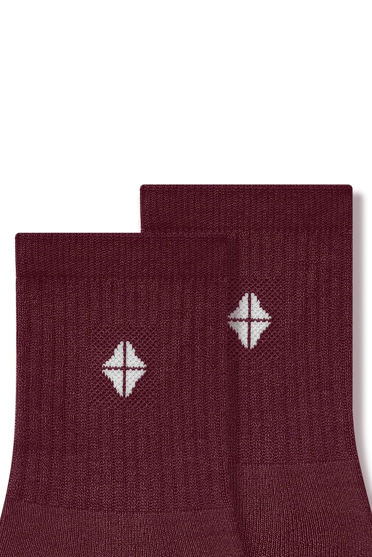 Adult Crew Socks in Burgundy