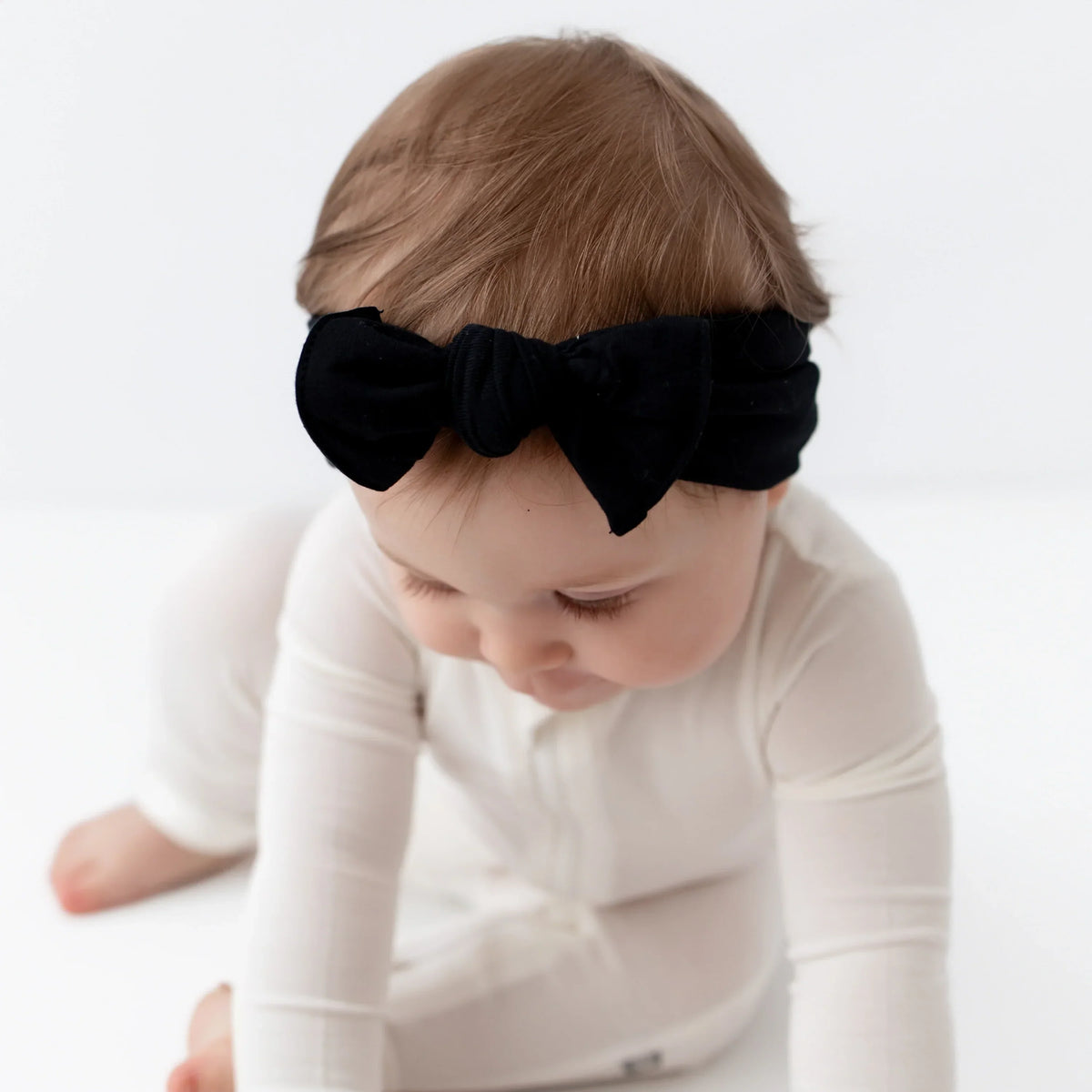 Knotted Bow Headband in Midnight