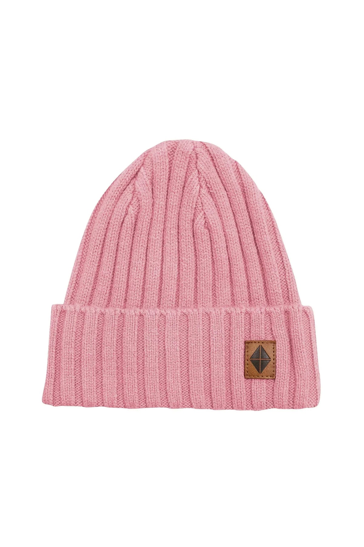 Chunky Knit Ribbed Beanie in Apple Blossom