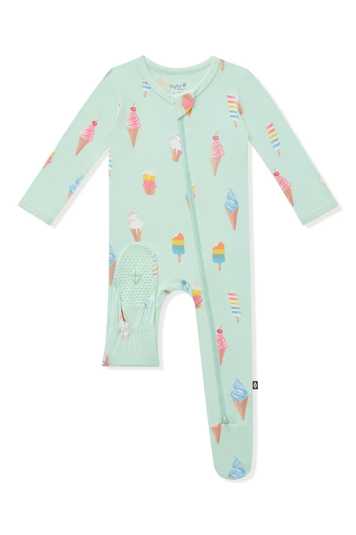 Zippered Footie in Mint Ice Cream