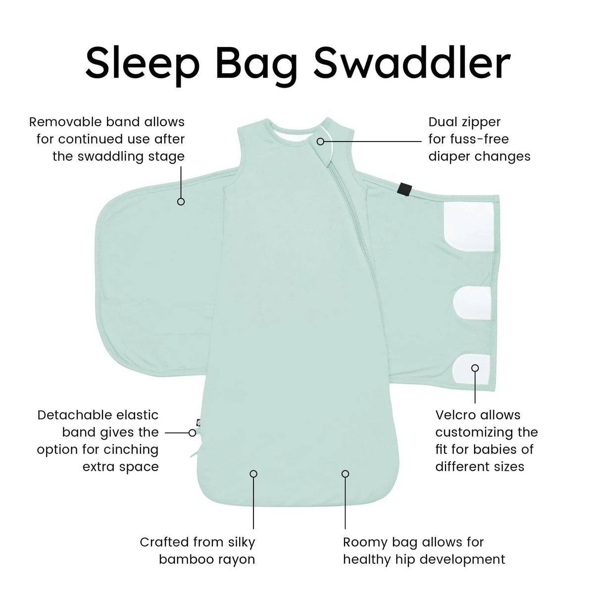 Sleep Bag Swaddler in Sage 1.0