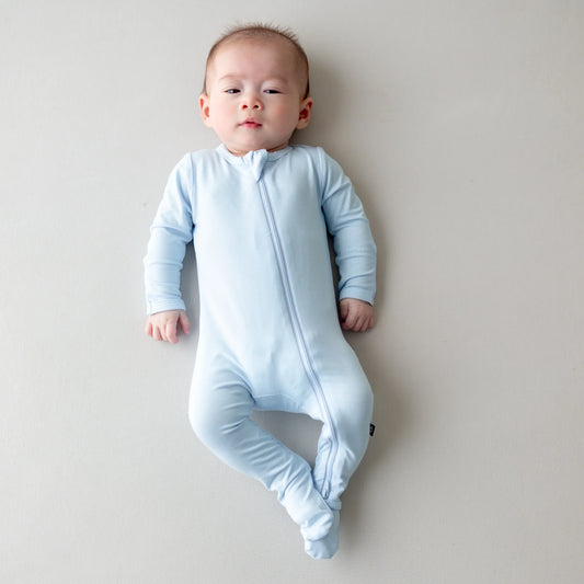 Zippered Footie in Breeze