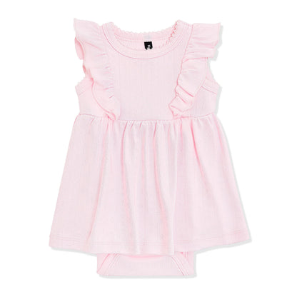 Pointelle Bodysuit Dress in Sakura