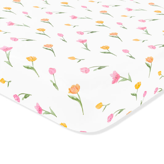 Mini Crib Sheet in Tulip