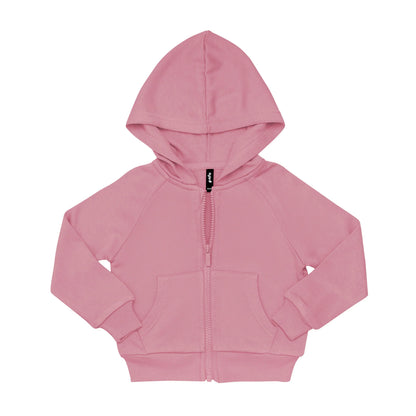 Fleece Zip Up Hoodie in Apple Blossom