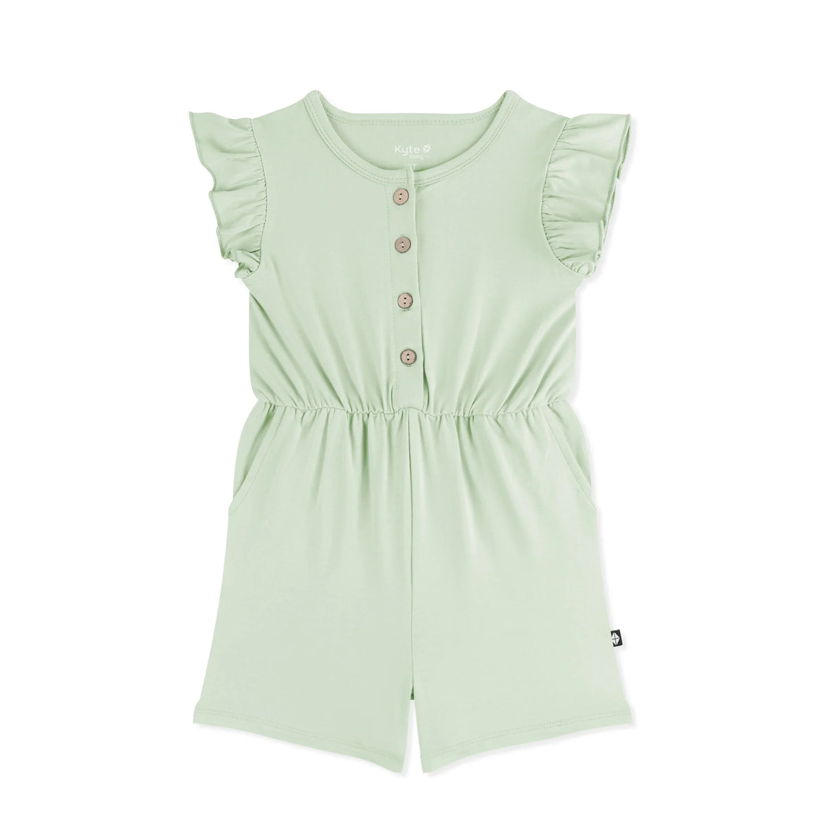 Flutter Sleeve Romper in Basil