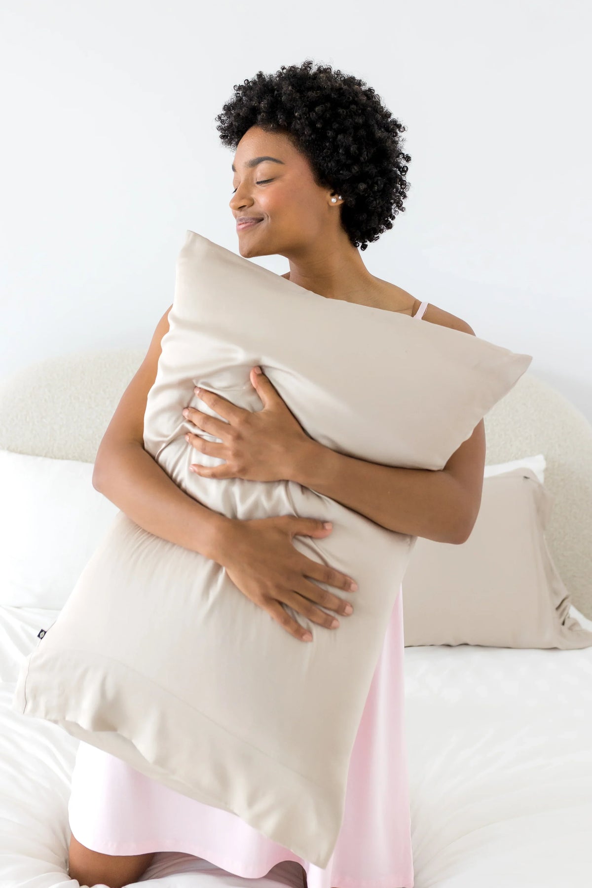 Bamboo Sateen Pillowcase Set in Sand Stone