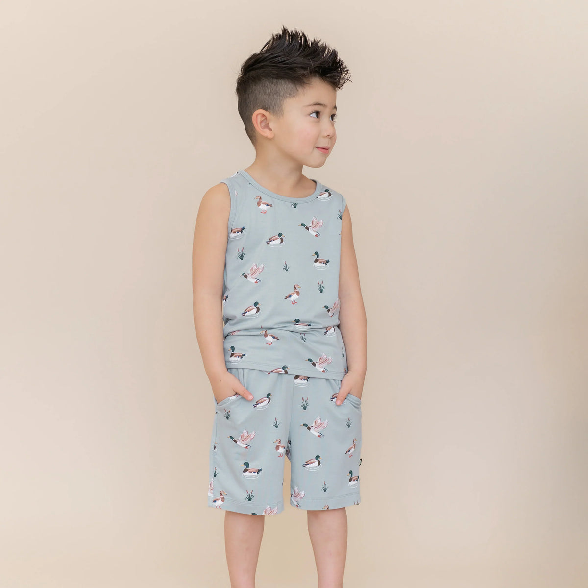Drawstring Short in Mallard Duck