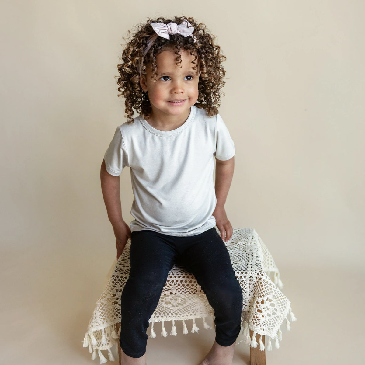 Knotted Bow Headband in Blush