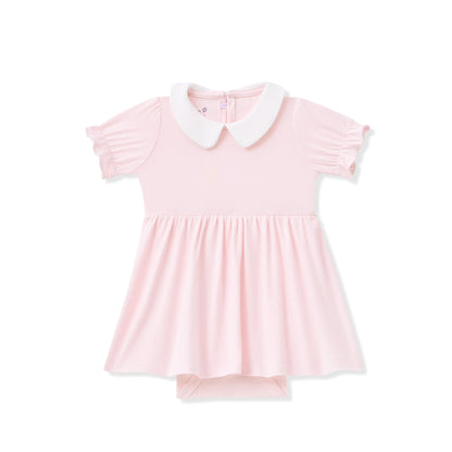 Peter Pan Collar Bodysuit Dress in Sakura