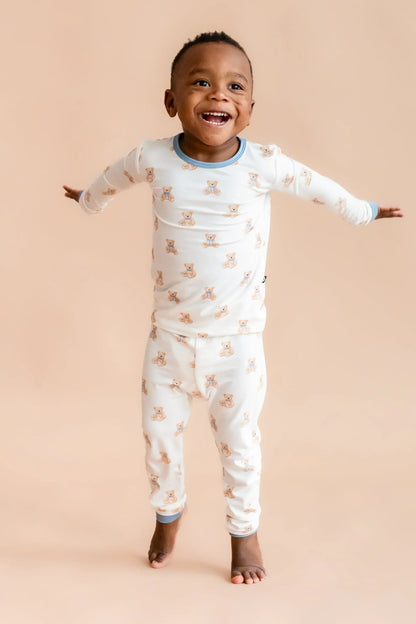 Long Sleeve Pajamas in Teddy Bear
