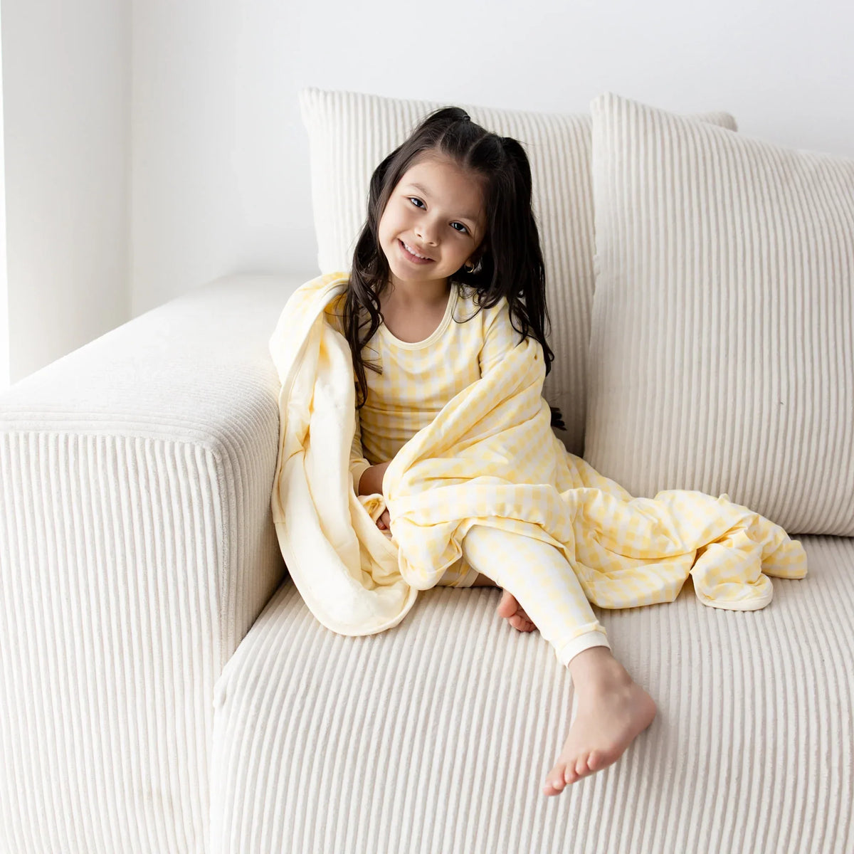 Toddler Blanket in Gingham Chamomile 1.0