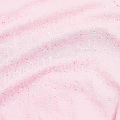 Pointelle Short Sleeve Set in Sakura