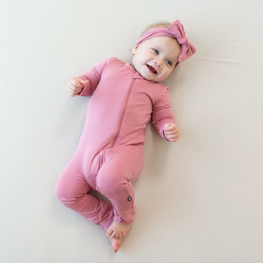 Zippered Romper in Apple Blossom