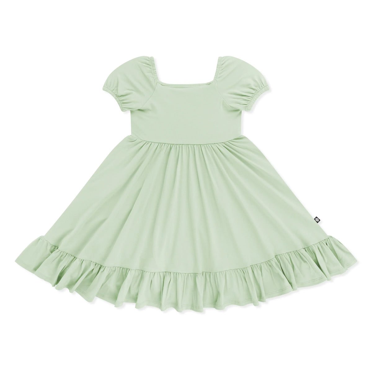 Puff Sleeve Twirl Dress in Basil
