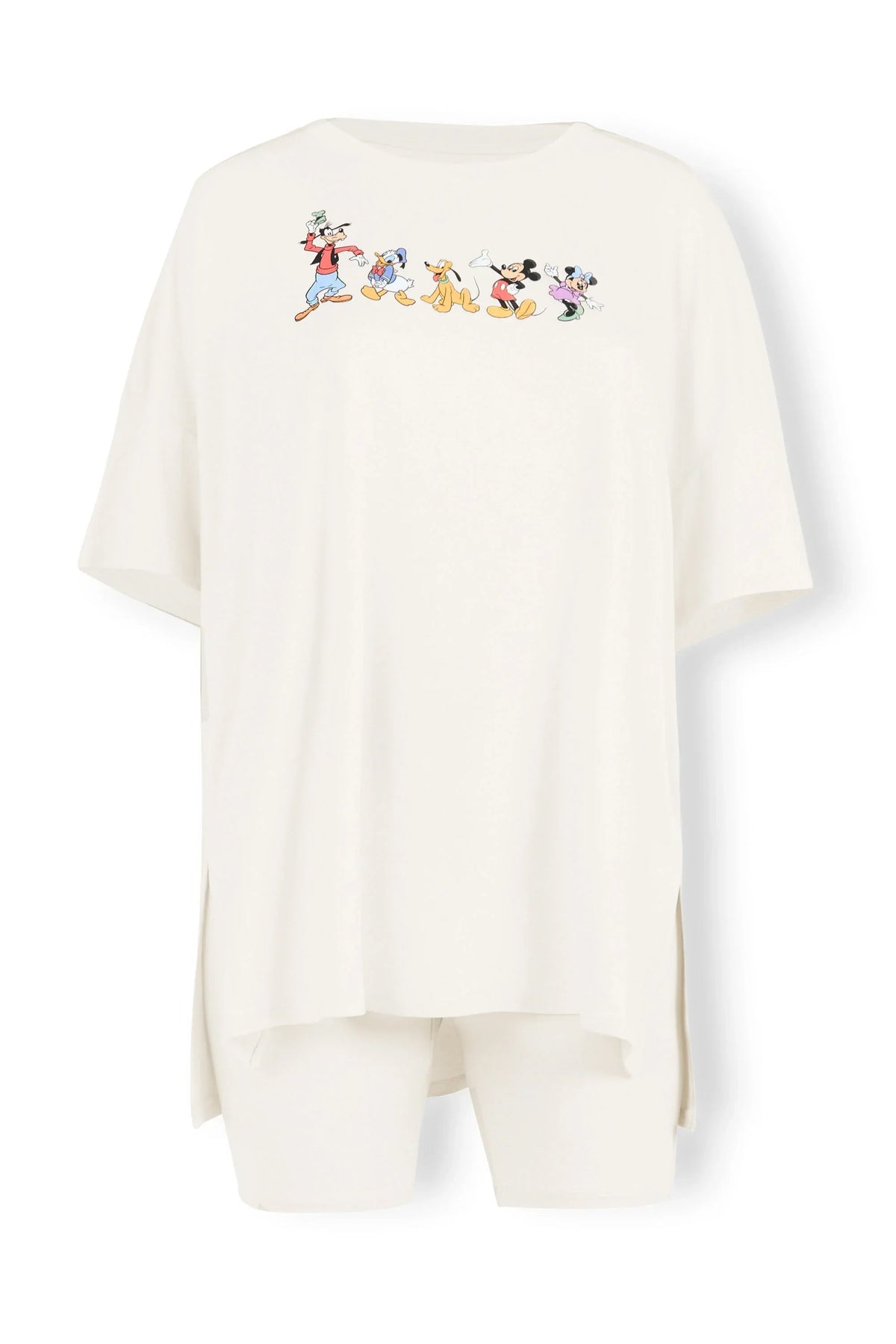 Women’s Biker Short Set in Mickey and Friends on Ecru