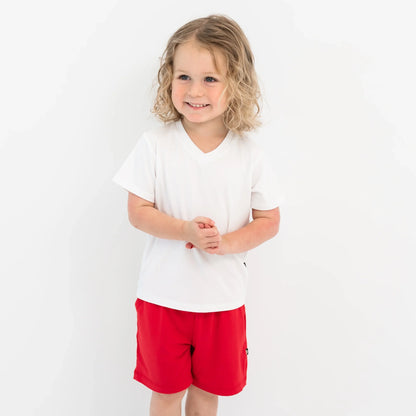 Drawstring Short in Cardinal