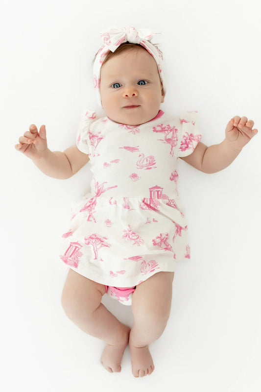 Twirl Bodysuit Dress in Toile Ballet