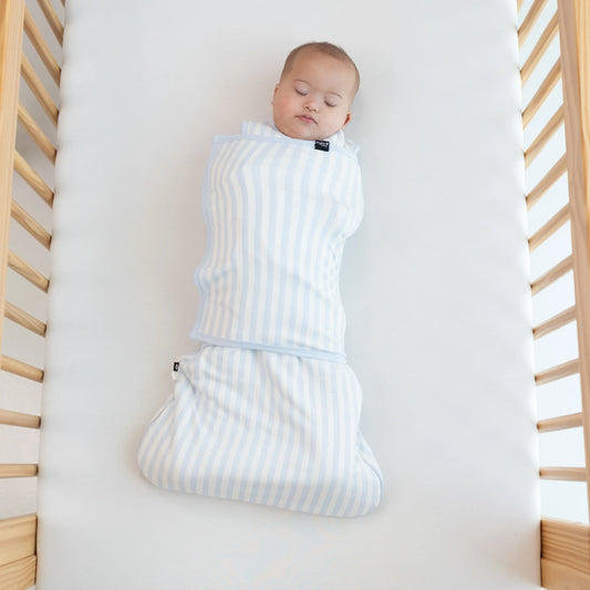 Sleep Bag Swaddler in Small Mist Stripe 1.0