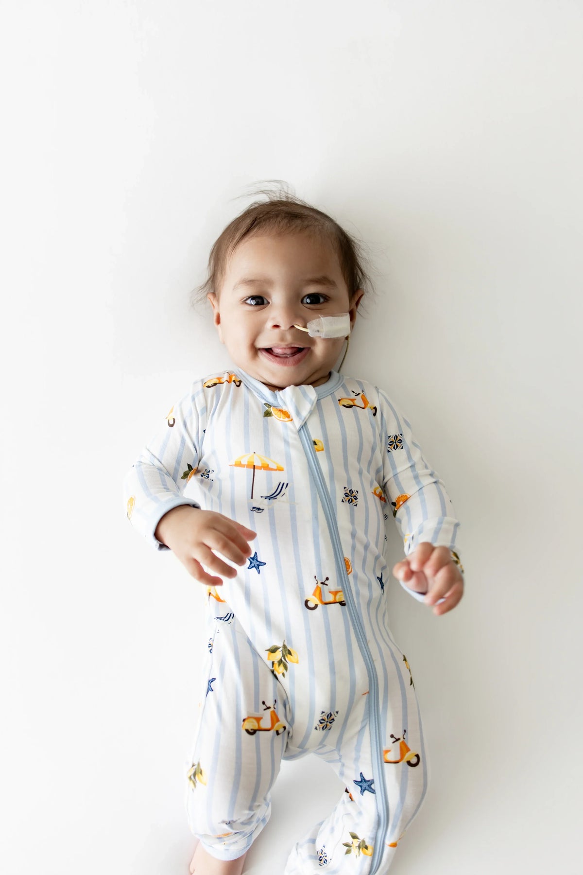 Zippered Romper in Amalfi Coast