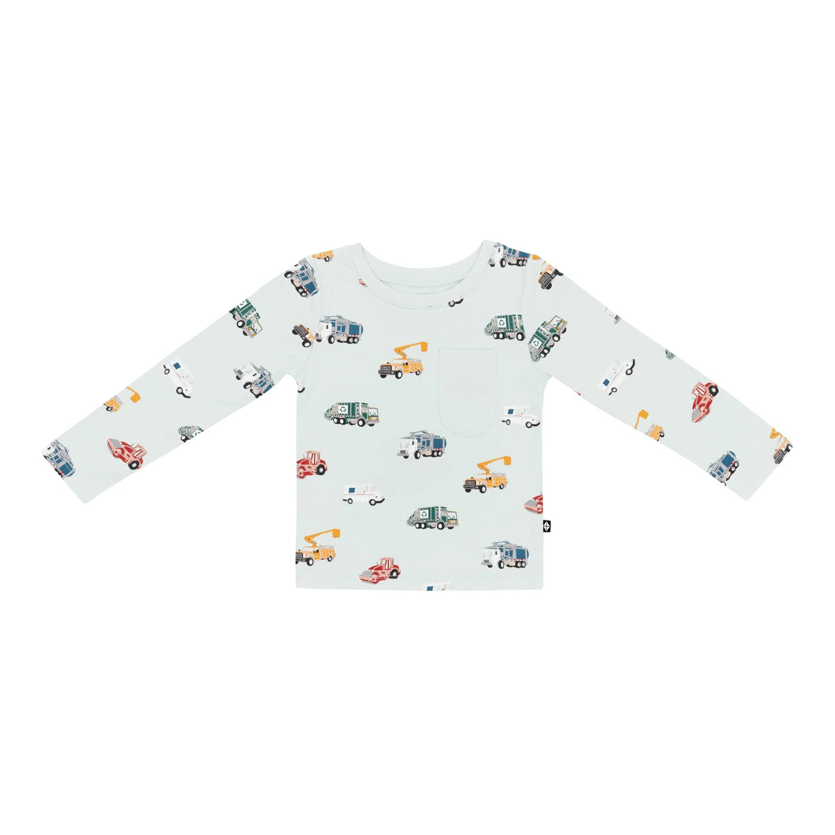 Long Sleeve Toddler Crew Neck Tee in City Vehicles