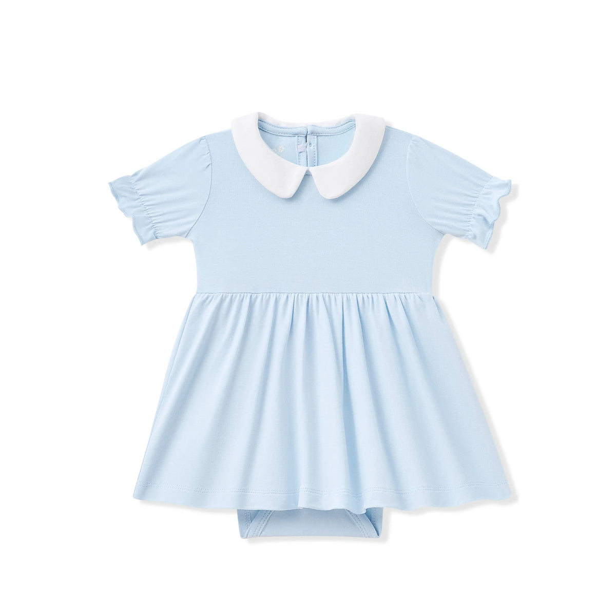 Peter Pan Collar Bodysuit Dress in Breeze
