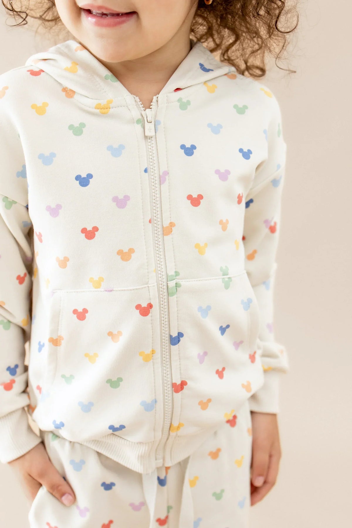 Zip-Up Hoodie in Pastel Mickey Mouse