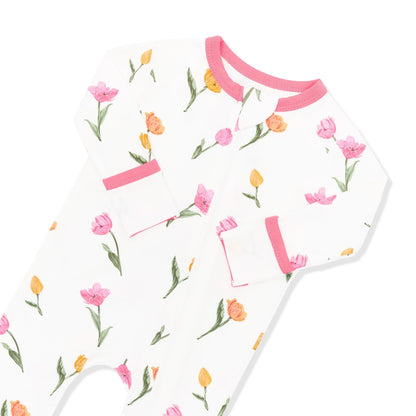 Zippered Romper in Tulip