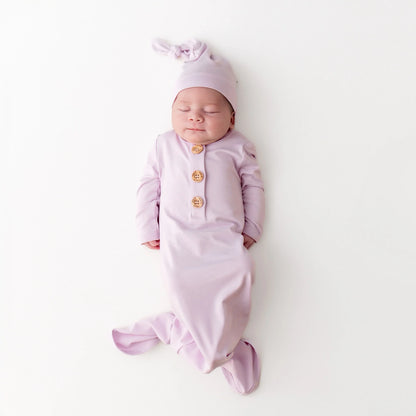 Knotted Gown with Hat Set in Thistle