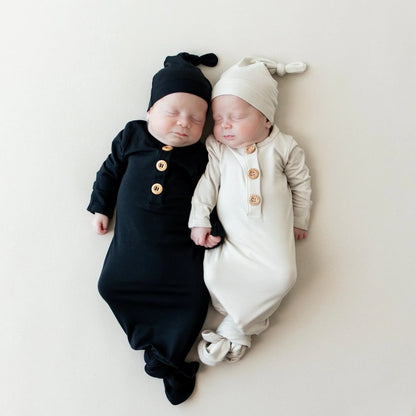Knotted Gown with Hat Set in Oat