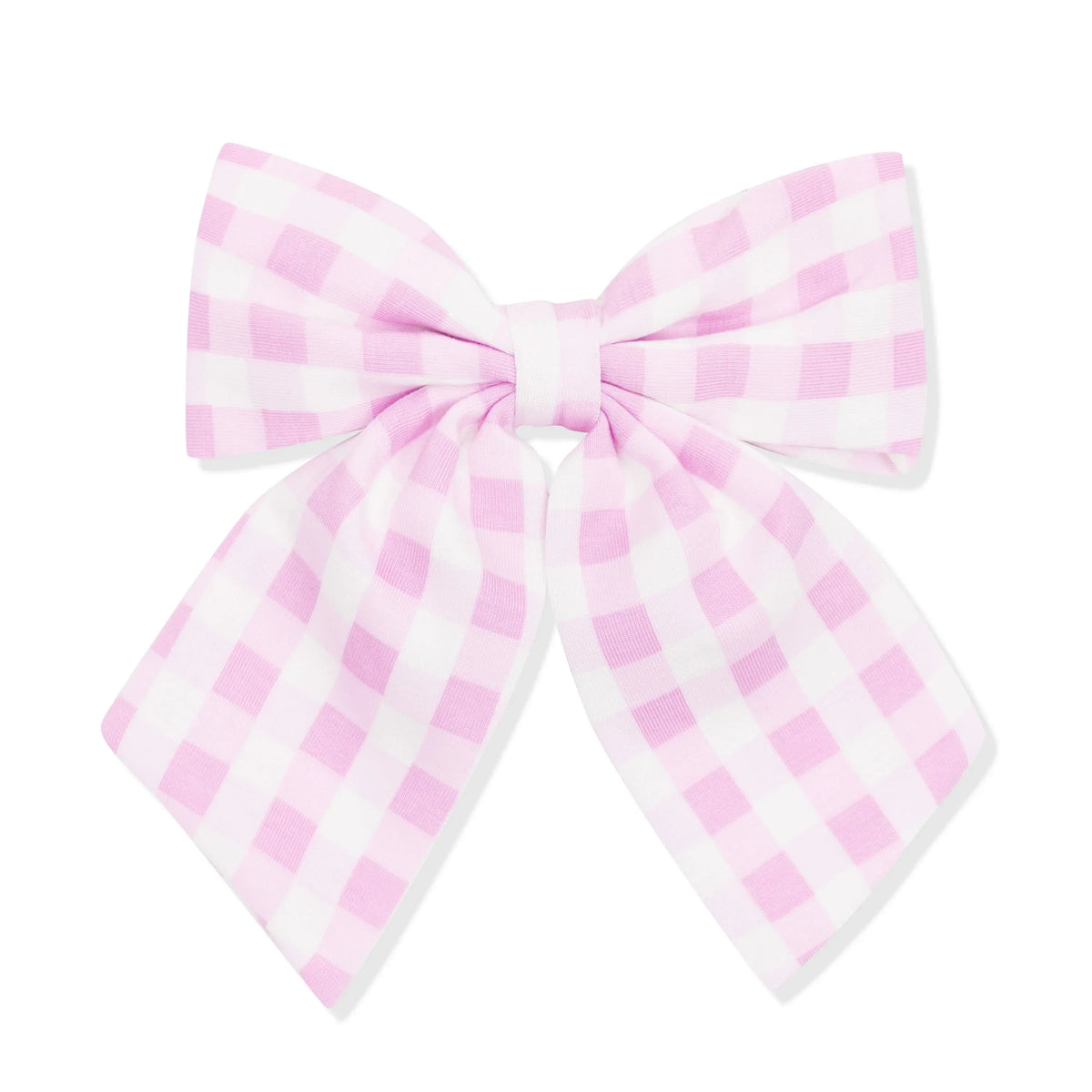 Large Alligator Clip Bow in Gingham Thistle