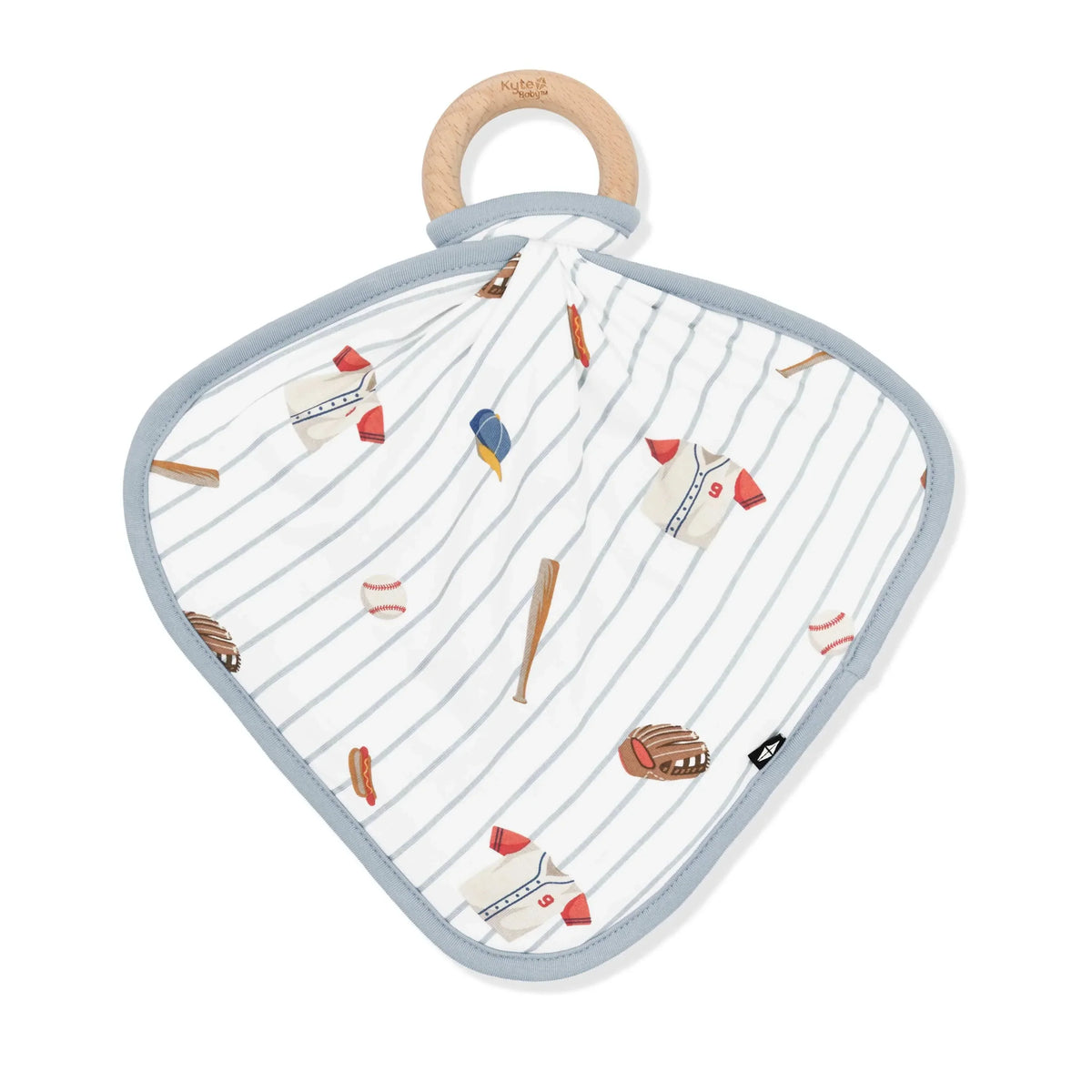Lovey in Home Run with Removable Wooden Teething Ring