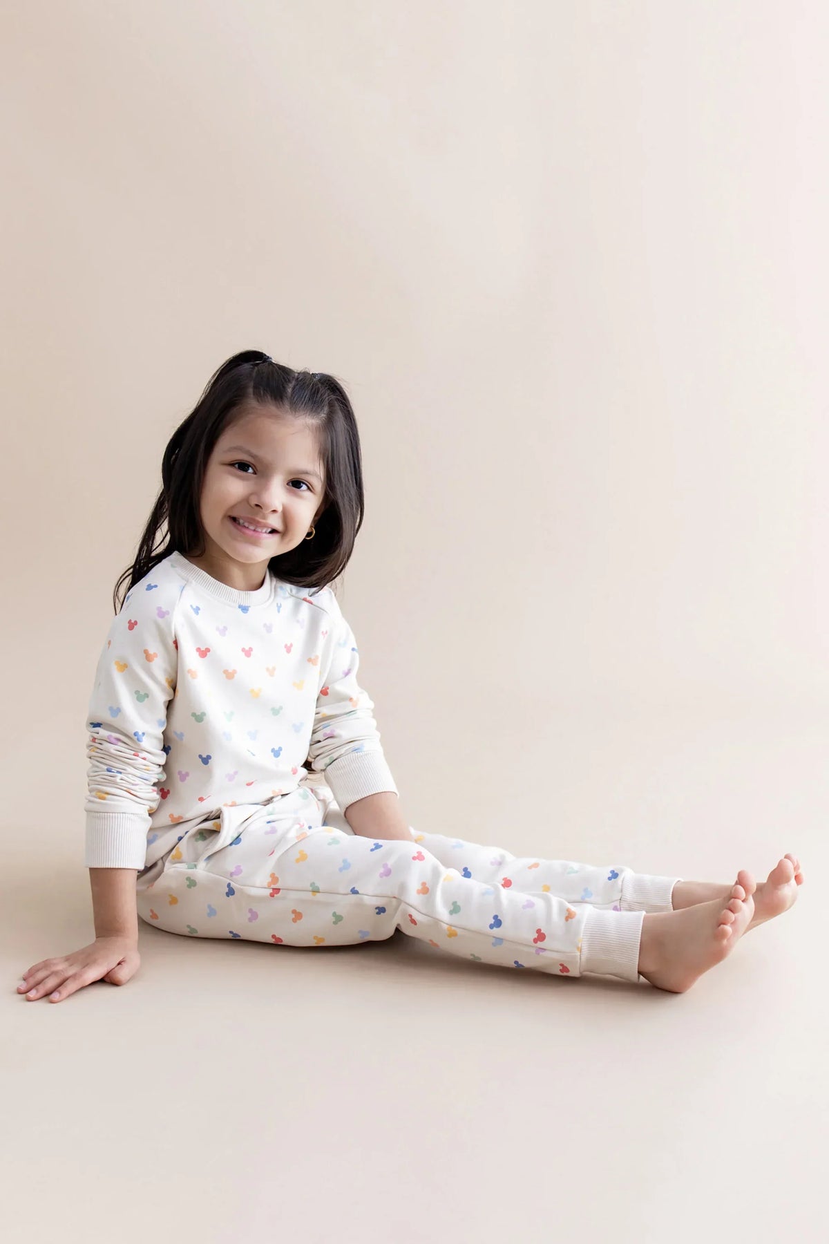 Long Sleeve Jogger Set in Pastel Mickey Mouse