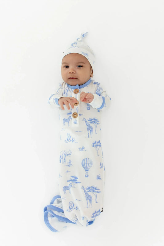 Knotted Gown with Hat Set in Toile Safari