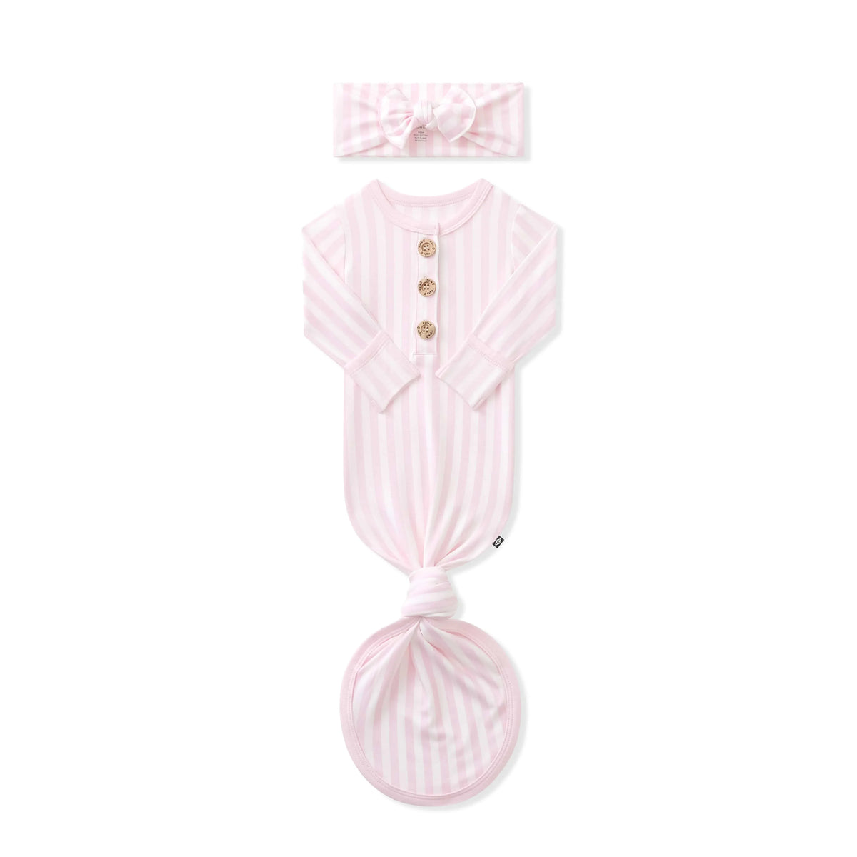 Knotted Gown with Bow Set in Small Sakura Stripe