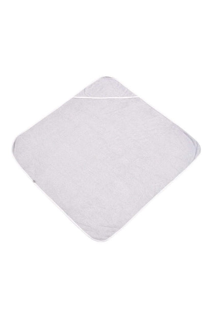 Hooded Bath Towel in Storm with Cloud Trim