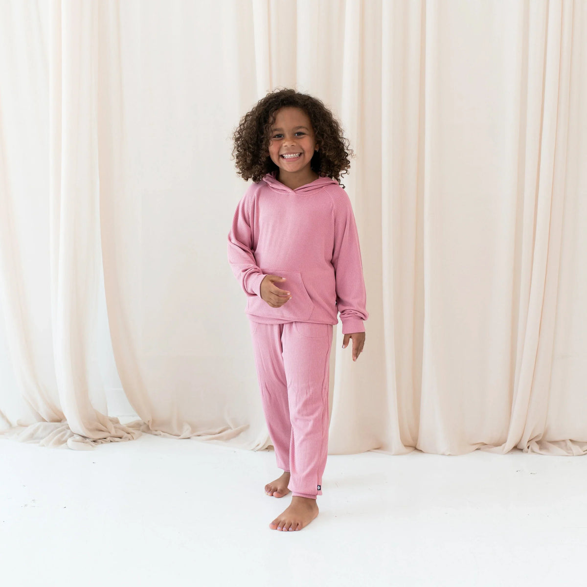 Ribbed Jogger Pant in Apple Blossom