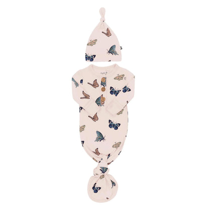 Knotted Gown with Hat Set in Blush Butterfly