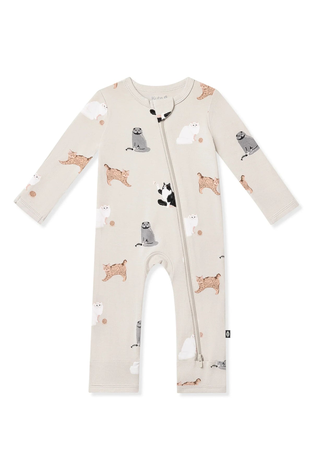 Zippered Romper in Fluffy Cat