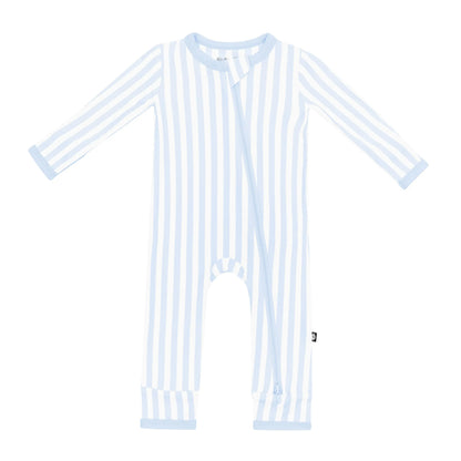 Zippered Romper in Small Mist Stripe
