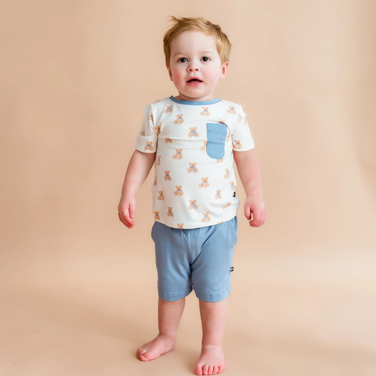 Toddler Crew Neck Tee in Teddy Bear