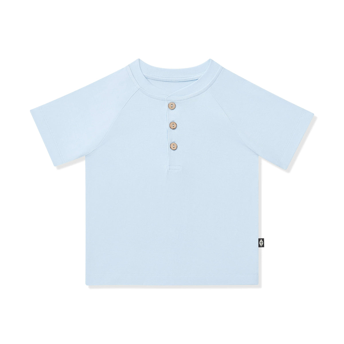 Short Sleeve Toddler Henley Tee in Breeze