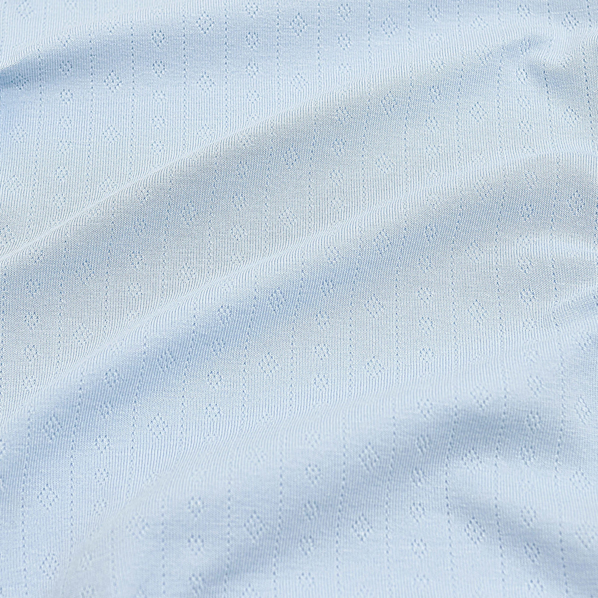 Pointelle Zippered Footie in Breeze