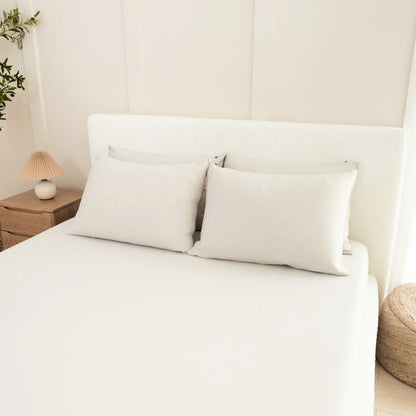 Fitted Sheet with Pillowcases in Oat