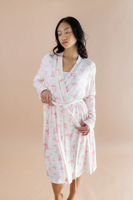 Women's Lounge Robe in Toile Ballet