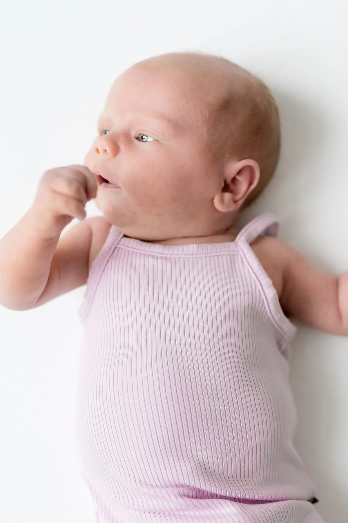 Ribbed Spaghetti Strap Bodysuit in Thistle
