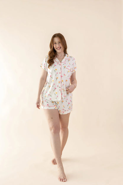 Women's Short Sleeve Pajama Set in Tulip
