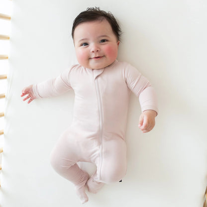 Zippered Footie in Blush