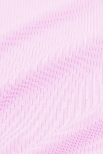 Ribbed Zipper Footie in Thistle